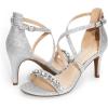 DREAM PAIRS Women’s Dolce Fashion Stilettos Open Toe Pump Heel Sandals(Silver-rhinestone)