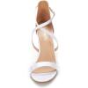 DREAM PAIRS Women’s Dolce Fashion Stilettos Open Toe Pump Heel Sandals(White Pu)