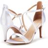 DREAM PAIRS Women’s Dolce Fashion Stilettos Open Toe Pump Heel Sandals(White Pu)