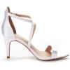 DREAM PAIRS Women’s Dolce Fashion Stilettos Open Toe Pump Heel Sandals(White Pu)