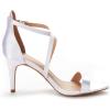 DREAM PAIRS Women’s Dolce Fashion Stilettos Open Toe Pump Heel Sandals(White Satin)