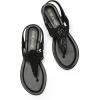 DREAM PAIRS Women’s Elastic Strappy String Thong Ankle Strap Summer Gladiator Sandals(Black)