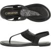 DREAM PAIRS Women’s Elastic Strappy String Thong Ankle Strap Summer Gladiator Sandals(Black)