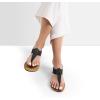 DREAM PAIRS Women’s Elastic Strappy String Thong Ankle Strap Summer Gladiator Sandals(Black/Brown-fabric)
