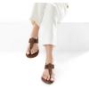 DREAM PAIRS Women’s Elastic Strappy String Thong Ankle Strap Summer Gladiator Sandals(Brown)