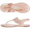 DREAM PAIRS Women’s Elastic Strappy String Thong Ankle Strap Summer Gladiator Sandals(Champagne/Gold)