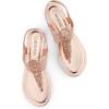 DREAM PAIRS Women’s Elastic Strappy String Thong Ankle Strap Summer Gladiator Sandals(Champagne/Gold)