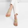 DREAM PAIRS Women’s Elastic Strappy String Thong Ankle Strap Summer Gladiator Sandals(Gold)