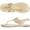 DREAM PAIRS Women’s Elastic Strappy String Thong Ankle Strap Summer Gladiator Sandals(Gold)