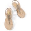 DREAM PAIRS Women’s Elastic Strappy String Thong Ankle Strap Summer Gladiator Sandals(Nude)