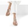 DREAM PAIRS Women’s Elastic Strappy String Thong Ankle Strap Summer Gladiator Sandals(Nude)