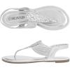 DREAM PAIRS Women’s Elastic Strappy String Thong Ankle Strap Summer Gladiator Sandals(Silver)