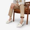 DREAM PAIRS Womens Heels Pointed Toe Kitten Heels Pump Shoes, White-pu – 10 (SDPU2313W)