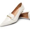 DREAM PAIRS Womens Heels Pointed Toe Kitten Heels Pump Shoes, White-pu – 10 (SDPU2313W)