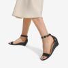 DREAM PAIRS Women’s Ingrid Ankle Strap Low Wedge Sandal(Black/Pu)