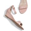 DREAM PAIRS Women’s Ingrid Ankle Strap Low Wedge Sandal(Blush/Pat)