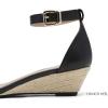 DREAM PAIRS Women’s Ingrid Ankle Strap Low Wedge Sandal(Espadrilles/Black/Pu)