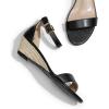 DREAM PAIRS Women’s Ingrid Ankle Strap Low Wedge Sandal(Espadrilles/Black/Pu)