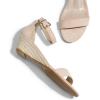 DREAM PAIRS Women’s Ingrid Ankle Strap Low Wedge Sandal(Espadrilles/Nude/Suede)