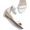DREAM PAIRS Women’s Ingrid Ankle Strap Low Wedge Sandal(Espadrilles/White/Pu)