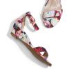 DREAM PAIRS Women’s Ingrid Ankle Strap Low Wedge Sandal(Floral)