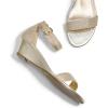 DREAM PAIRS Women’s Ingrid Ankle Strap Low Wedge Sandal(Gold/Plaid)