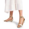 DREAM PAIRS Women’s Ingrid Ankle Strap Low Wedge Sandal(Gold-pu)