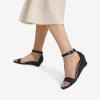DREAM PAIRS Women’s Ingrid Ankle Strap Low Wedge Sandal(Navy-suede-1)