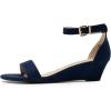DREAM PAIRS Women’s Ingrid Ankle Strap Low Wedge Sandal(Navy-suede-1)