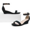 DREAM PAIRS Women’s Ingrid Ankle Strap Low Wedge Sandal(Navy-suede-1)
