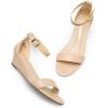 DREAM PAIRS Women’s Ingrid Ankle Strap Low Wedge Sandal(Nude-pu-1)