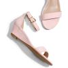 DREAM PAIRS Women’s Ingrid Ankle Strap Low Wedge Sandal(Pink/Suede)