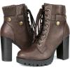 DREAM PAIRS Women’s Lace up Combat Ankle Boots High Chunky Heel Fashion Heeled Booties Shoes(Brown)