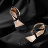 DREAM PAIRS Women’s Low Wedge Sandals Ankle Strap Heel Sandal Open Toe Wide Dress Summer Shoes(Black_nubuck)