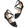 DREAM PAIRS Women’s Low Wedge Sandals Ankle Strap Heel Sandal Open Toe Wide Dress Summer Shoes(Black_nubuck)