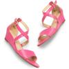 DREAM PAIRS Women’s Low Wedge Sandals Ankle Strap Heel Sandal Open Toe Wide Dress Summer Shoes(Hot Pink-pu)