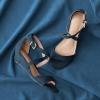 DREAM PAIRS Women’s Low Wedge Sandals Ankle Strap Heel Sandal Open Toe Wide Dress Summer Shoes(Navy Suede)