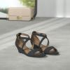 DREAM PAIRS Women’s Low Wedge Sandals Ankle Strap Heel Sandal Open Toe Wide Dress Summer Shoes(Navy Suede)