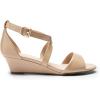 DREAM PAIRS Women’s Low Wedge Sandals Ankle Strap Heel Sandal Open Toe Wide Dress Summer Shoes(Nude-pat-1)