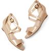 DREAM PAIRS Women’s Low Wedge Sandals Ankle Strap Heel Sandal Open Toe Wide Dress Summer Shoes(Nude-pat-1)