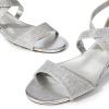 DREAM PAIRS Women’s Low Wedge Sandals Ankle Strap Heel Sandal Open Toe Wide Dress Summer Shoes(Silver)