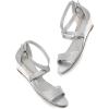 DREAM PAIRS Women’s Low Wedge Sandals Ankle Strap Heel Sandal Open Toe Wide Dress Summer Shoes(Silver)