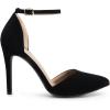 DREAM PAIRS Women’s Oppointed-Lacey Pointed Toe Ankle Strap High Heel Stiletto Pumps Wedding Dress Shoes(Black/Nubuck)