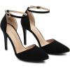 DREAM PAIRS Women’s Oppointed-Lacey Pointed Toe Ankle Strap High Heel Stiletto Pumps Wedding Dress Shoes(Black/Nubuck)