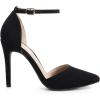 DREAM PAIRS Women’s Oppointed-Lacey Pointed Toe Ankle Strap High Heel Stiletto Pumps Wedding Dress Shoes(Black/Suede)