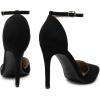 DREAM PAIRS Women’s Oppointed-Lacey Pointed Toe Ankle Strap High Heel Stiletto Pumps Wedding Dress Shoes(Black/Suede)