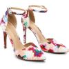 DREAM PAIRS Women’s Oppointed-Lacey Pointed Toe Ankle Strap High Heel Stiletto Pumps Wedding Dress Shoes(Floral)