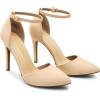 DREAM PAIRS Women’s Oppointed-Lacey Pointed Toe Ankle Strap High Heel Stiletto Pumps Wedding Dress Shoes(Nude/Nubuck)