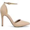 DREAM PAIRS Women’s Oppointed-Lacey Pointed Toe Ankle Strap High Heel Stiletto Pumps Wedding Dress Shoes(Nude/Suede)
