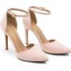 DREAM PAIRS Women’s Oppointed-Lacey Pointed Toe Ankle Strap High Heel Stiletto Pumps Wedding Dress Shoes(Pink)
